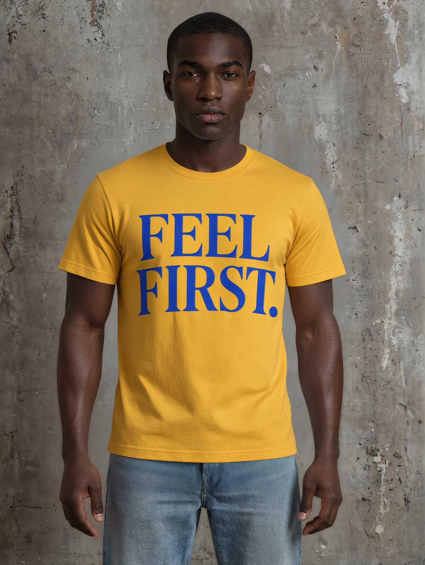 Feel First. – Crew Cut (Unisex Jersey Tee)