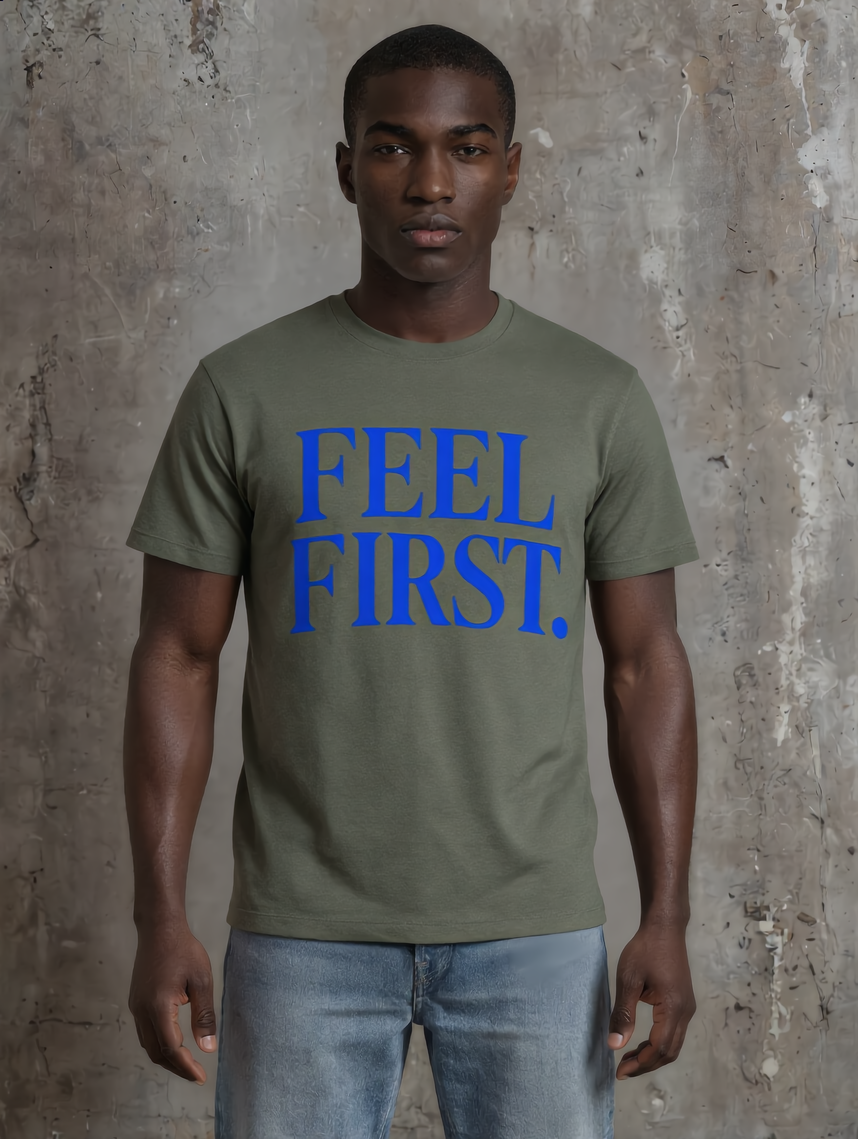 Feel First. – Crew Cut (Unisex Jersey Tee)