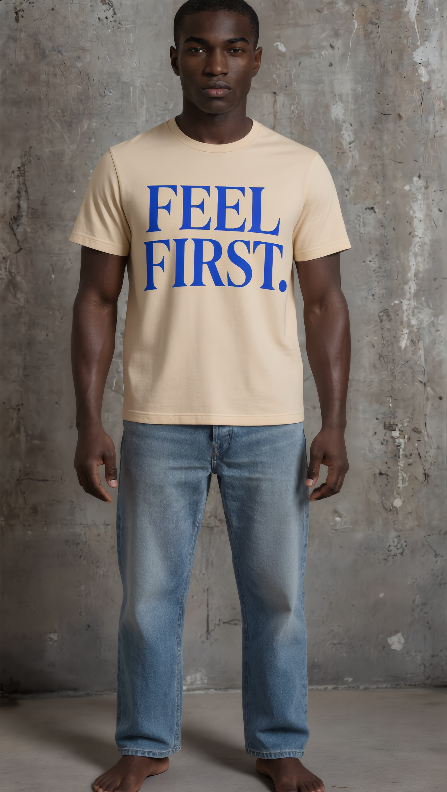 Feel First. – Crew Cut (Unisex Jersey Tee)